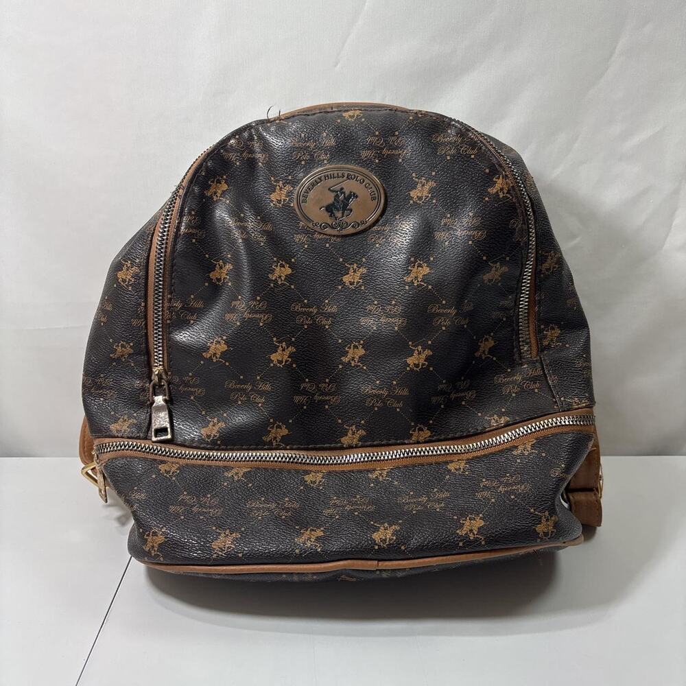 Beverly Hills Polo Club Monogram Canvas Logo Mini Backpack